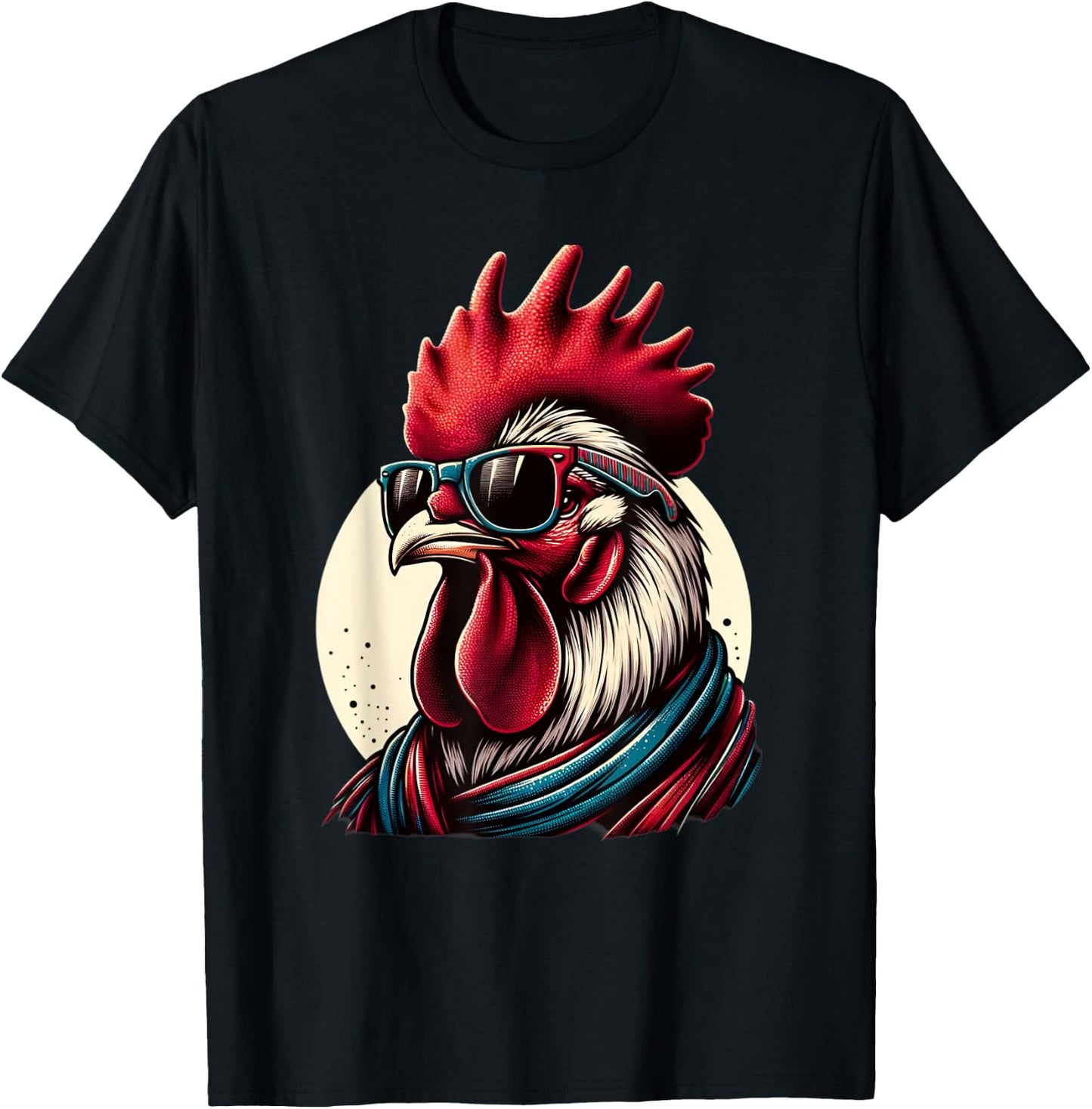 Rooster Wearing Sunglasses Retro chicken kids T-Shirt - T-Shirt | Black