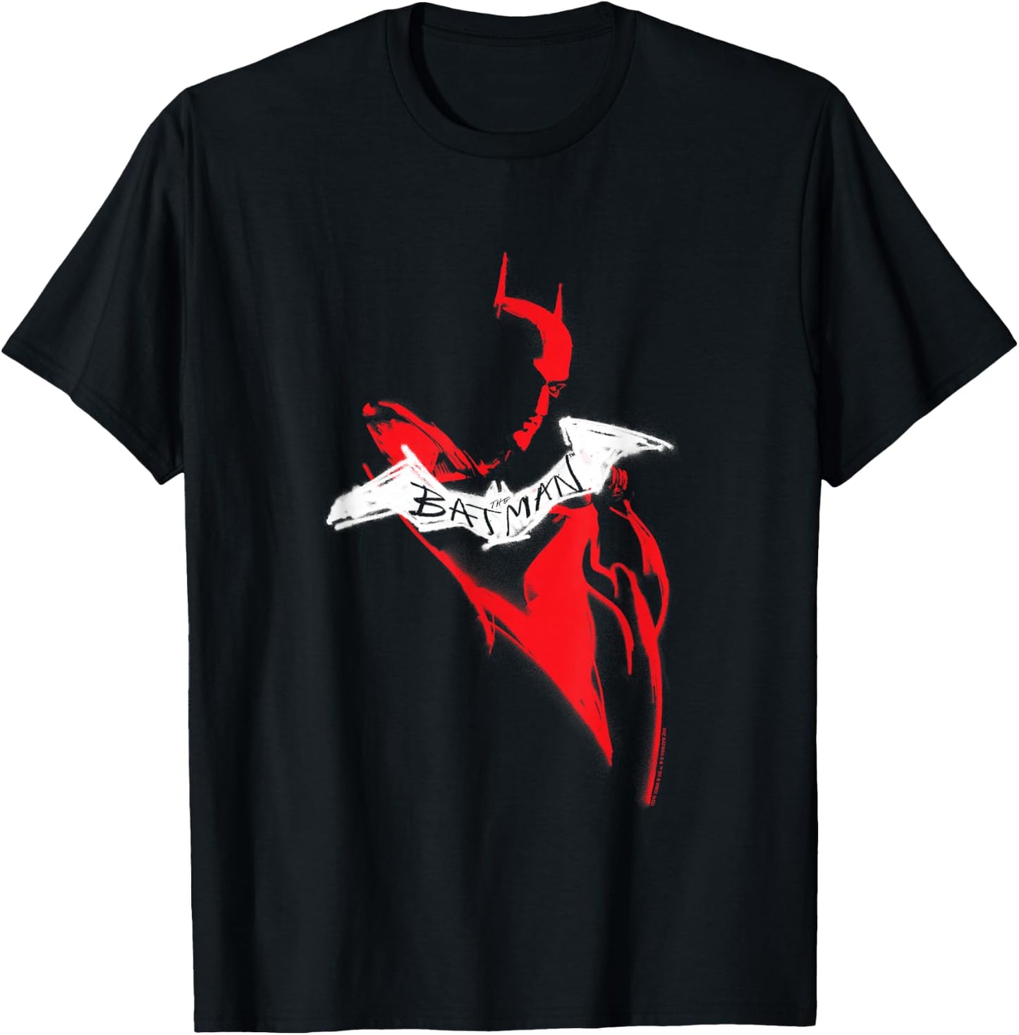 The Batman Hand Drawn Silhouette T-Shirt - T-Shirt | Black