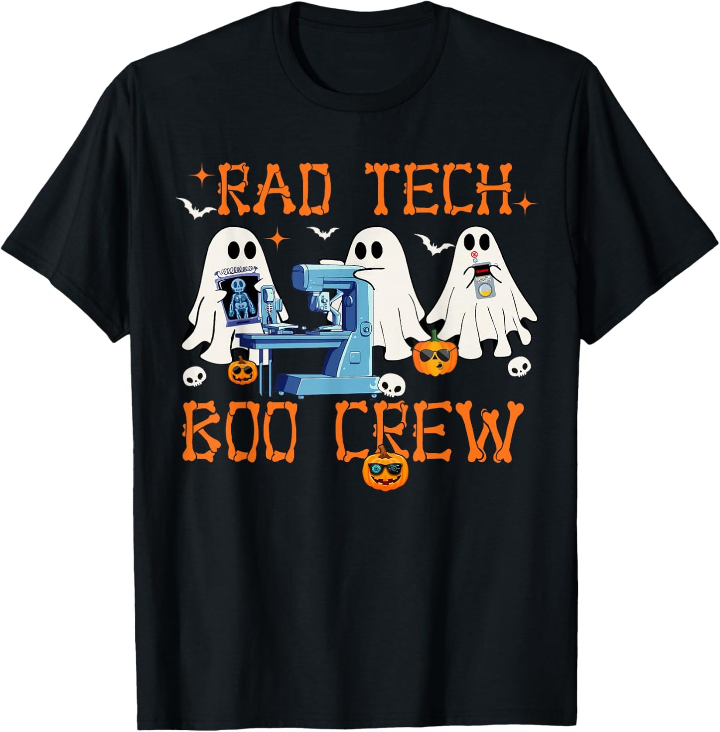 Radiology Department Rad Tech Boo Crew Halloween Costumes T-Shirt - T-Shirt | Black