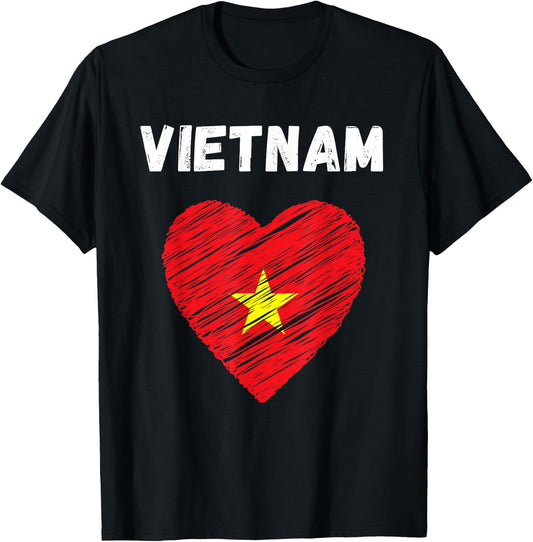 Vietnam Flag Holiday Vietnam Heart Vietnamese Flag T-Shirt - T-Shirt | Black