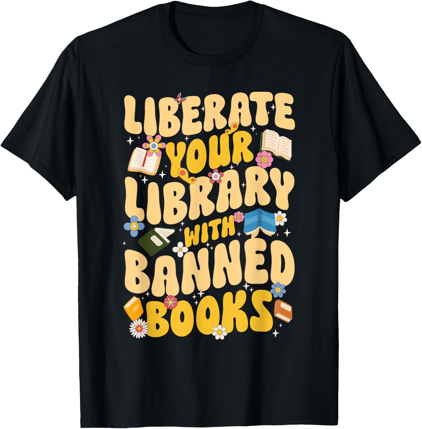 Banned Books Bookworm Read Banned Books Week T-Shirt - T-Shirt | Black