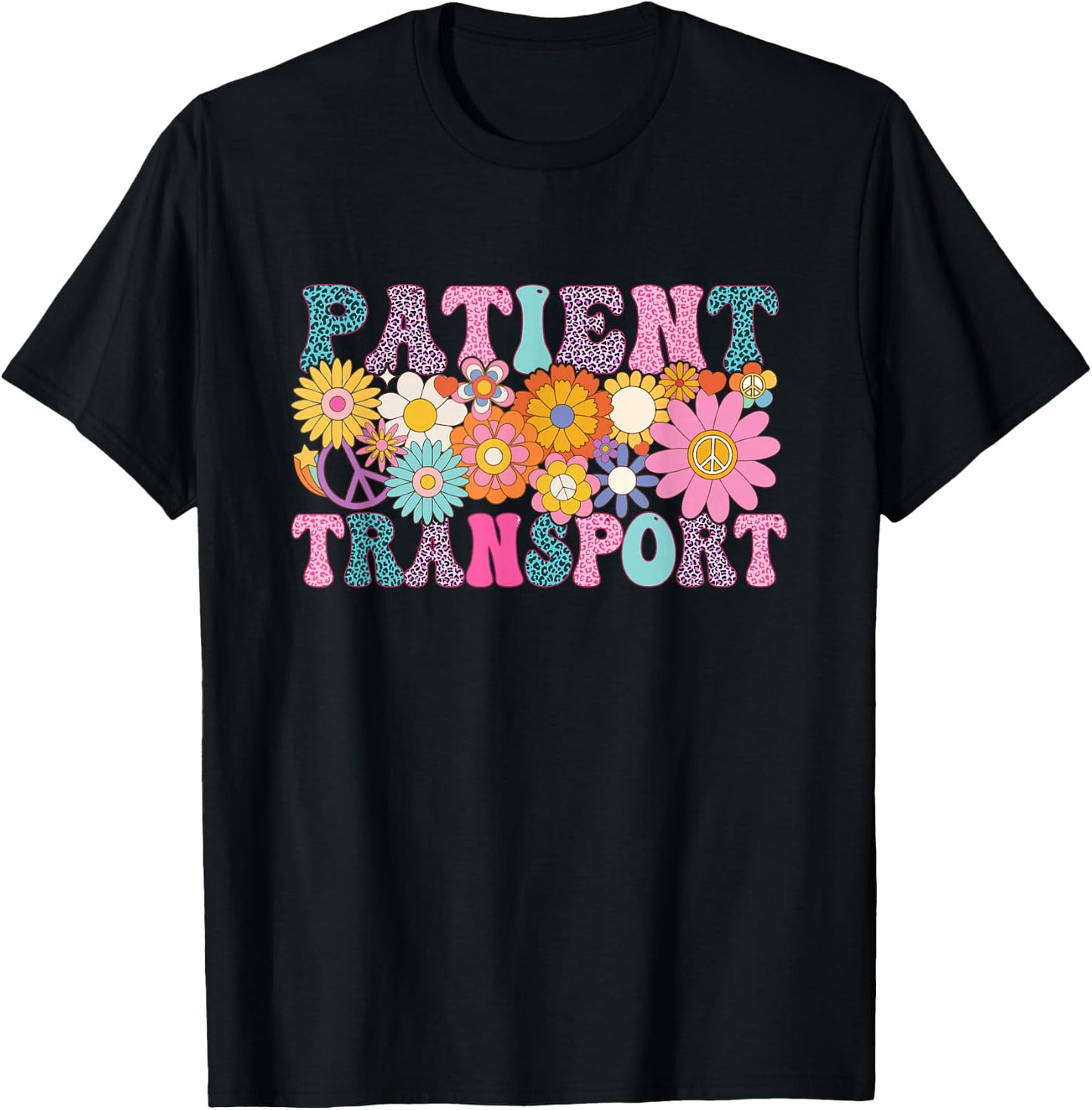 Patient Transport Week Groovy Appreciation Day T-Shirt - T-Shirt | Black