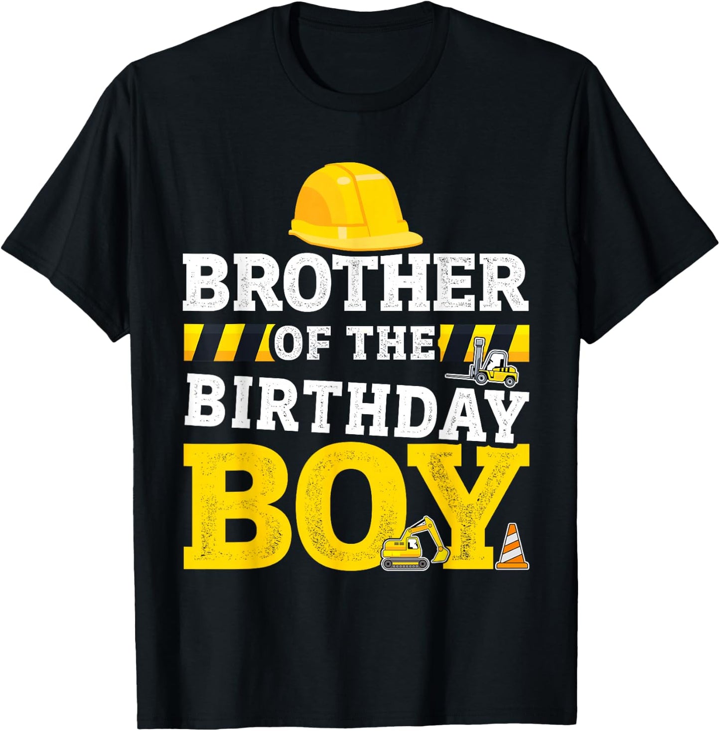 Brother of birthday boy matching family construction party T-Shirt - T-Shirt | Black