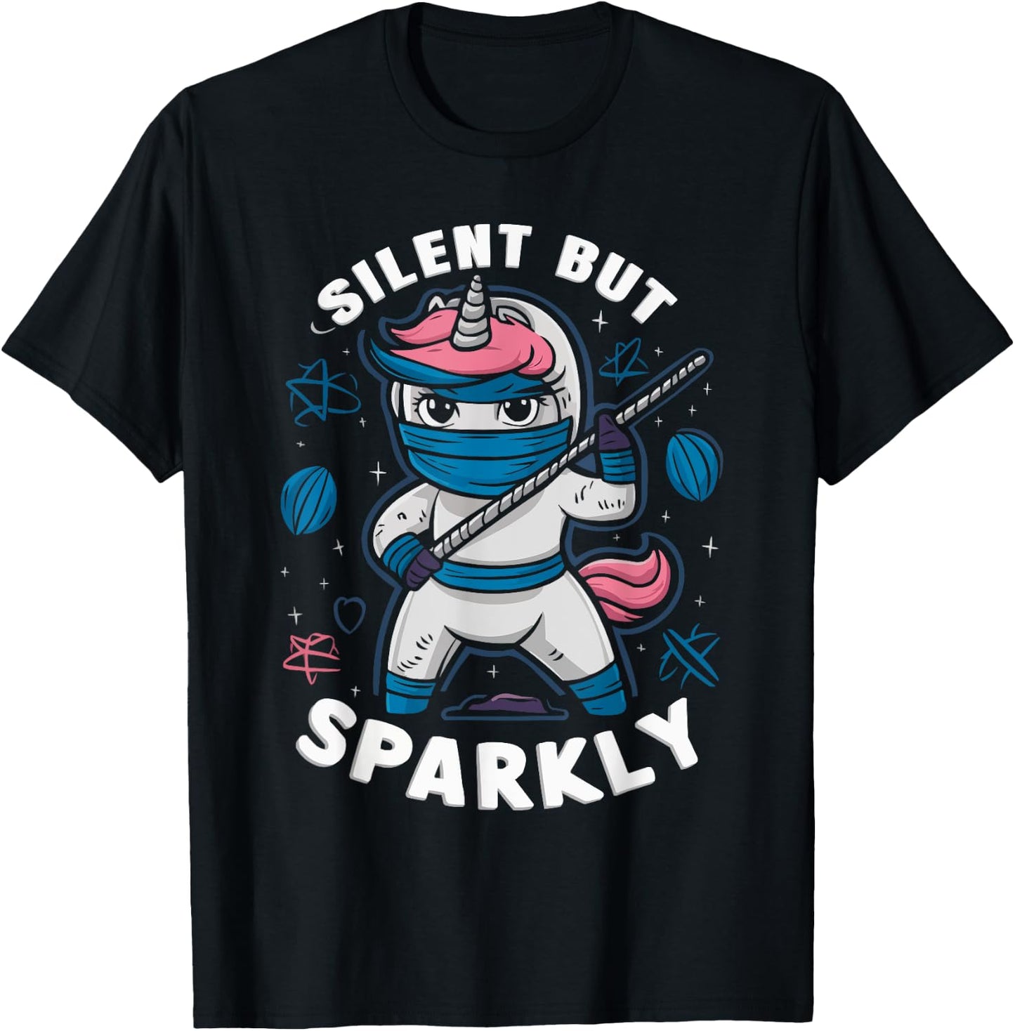 Ninjacorn Unicorn Lover Shuriken Kunai Shinobi Ninja T-Shirt - T-Shirt | Black