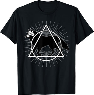 Mystic Fox Collection Therian Theta Delta Coyote Wolf Dog Fox - -Adults, -Kids - Black - Small - Short Sleeve - Modern Graphic - Wolf Theme - Unique Design T-Shirt - T-Shirt | Black