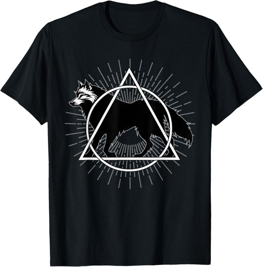 Mystic Fox Collection Therian Theta Delta Coyote Wolf Dog Fox - -Adults, -Kids - Black - Small - Short Sleeve - Modern Graphic - Wolf Theme - Unique Design T-Shirt - T-Shirt | Black