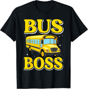 Bus Boss School Bus Driver - Funny School Bus Driver Man T-Shirt - T-Shirt | Black