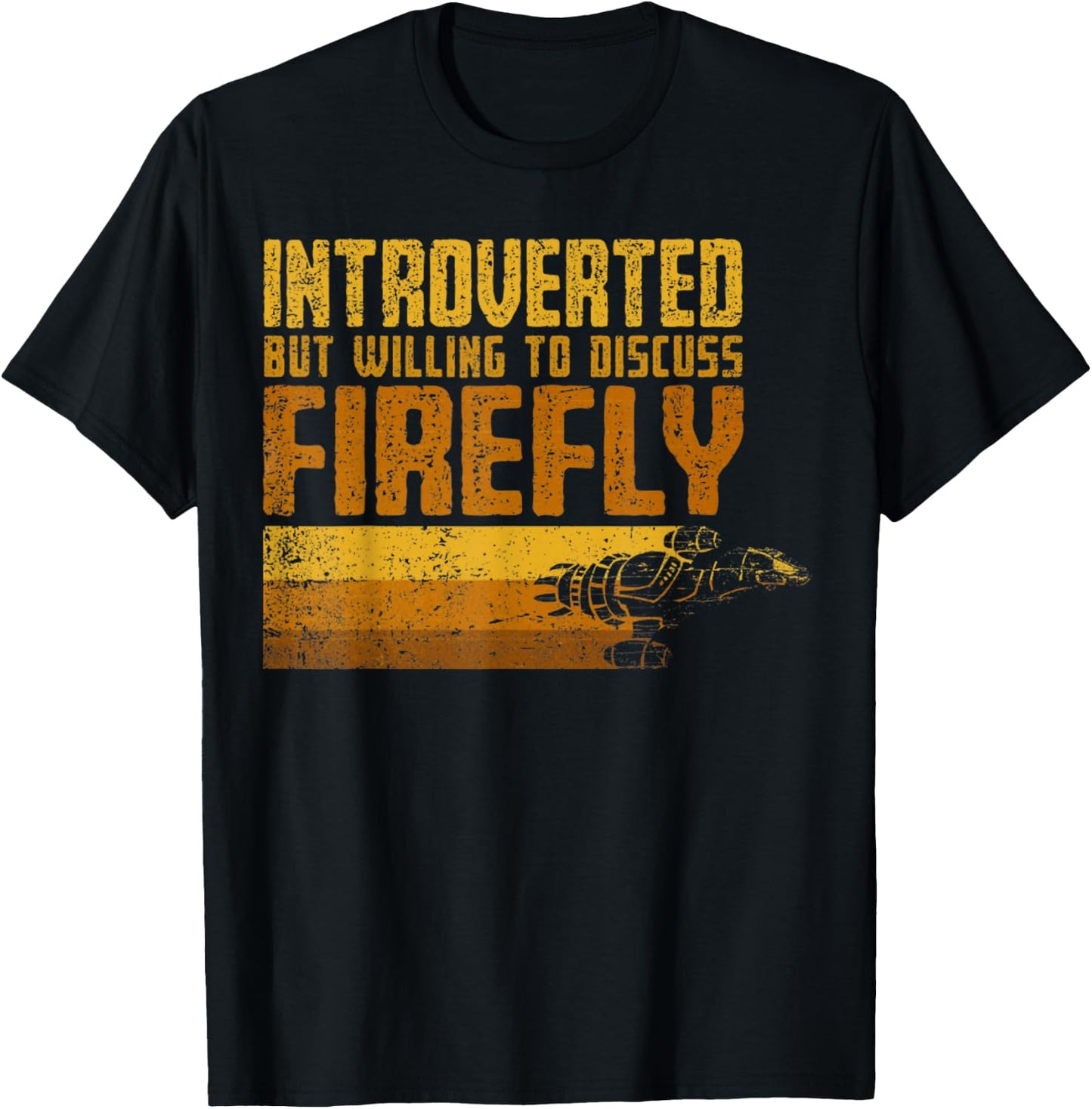 Vintage Introverted Browncoat Firefly, Space Sci Fi T-Shirt - T-Shirt | Black