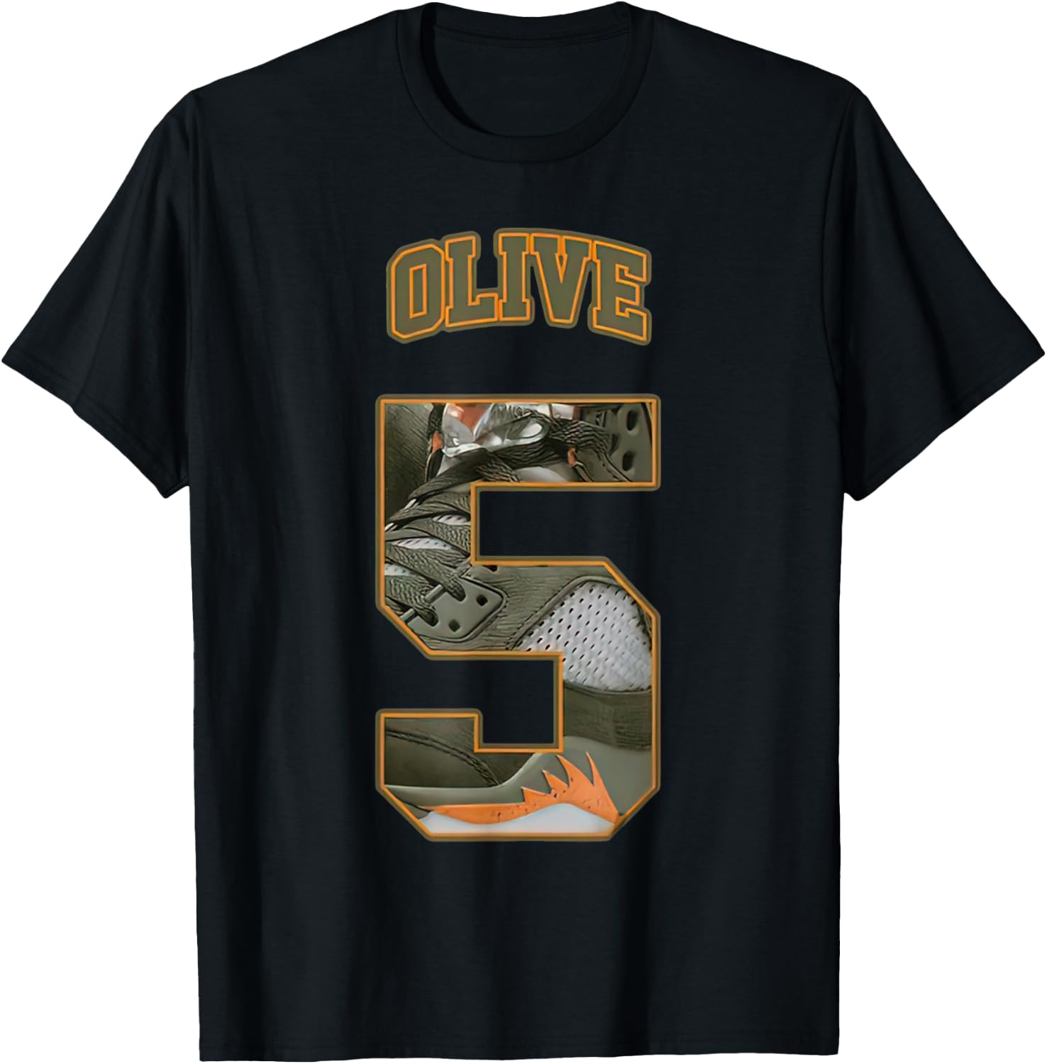 Number 5 Olive 5s Loser Lover Matching Retro T-Shirt - T-Shirt | Black