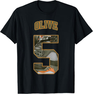 Number 5 Olive 5s Loser Lover Matching Retro T-Shirt - T-Shirt | Black
