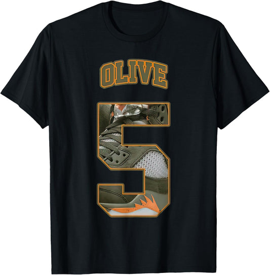 Number 5 Olive 5s Loser Lover Matching Retro T-Shirt - T-Shirt | Black