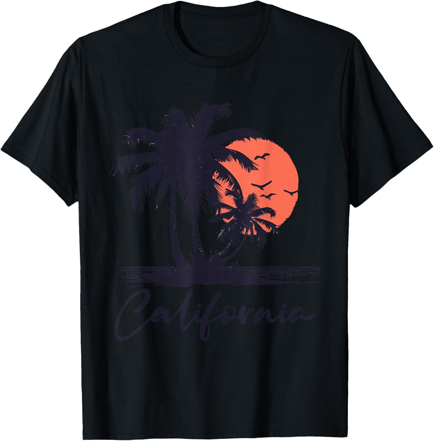 Cali Summer Vacation CA Palm Trees USA Retro California Men T-Shirt - T-Shirt | Black