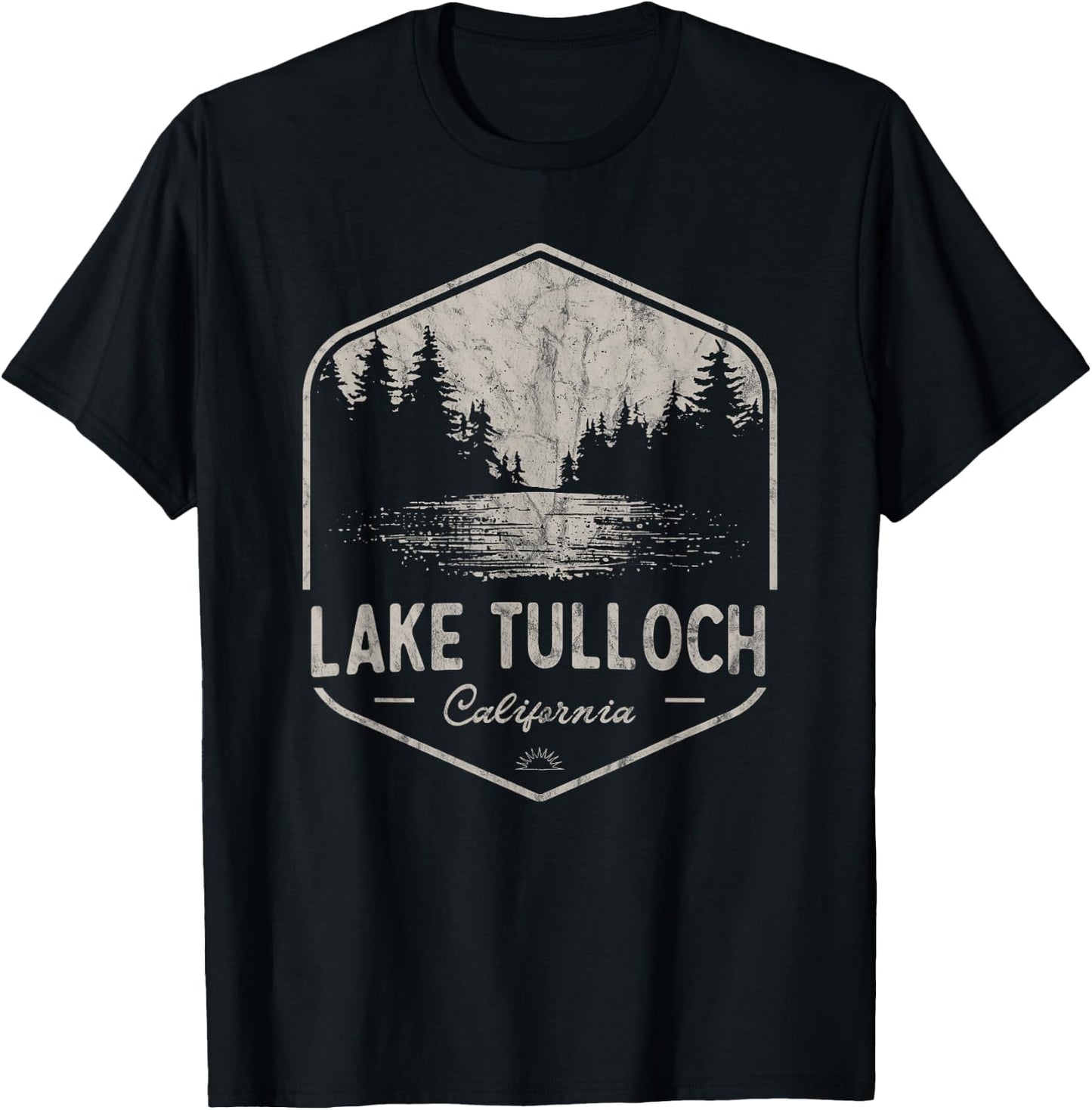 Lake Tulloch California Outdoors Vintage T-Shirt - T-Shirt | Black