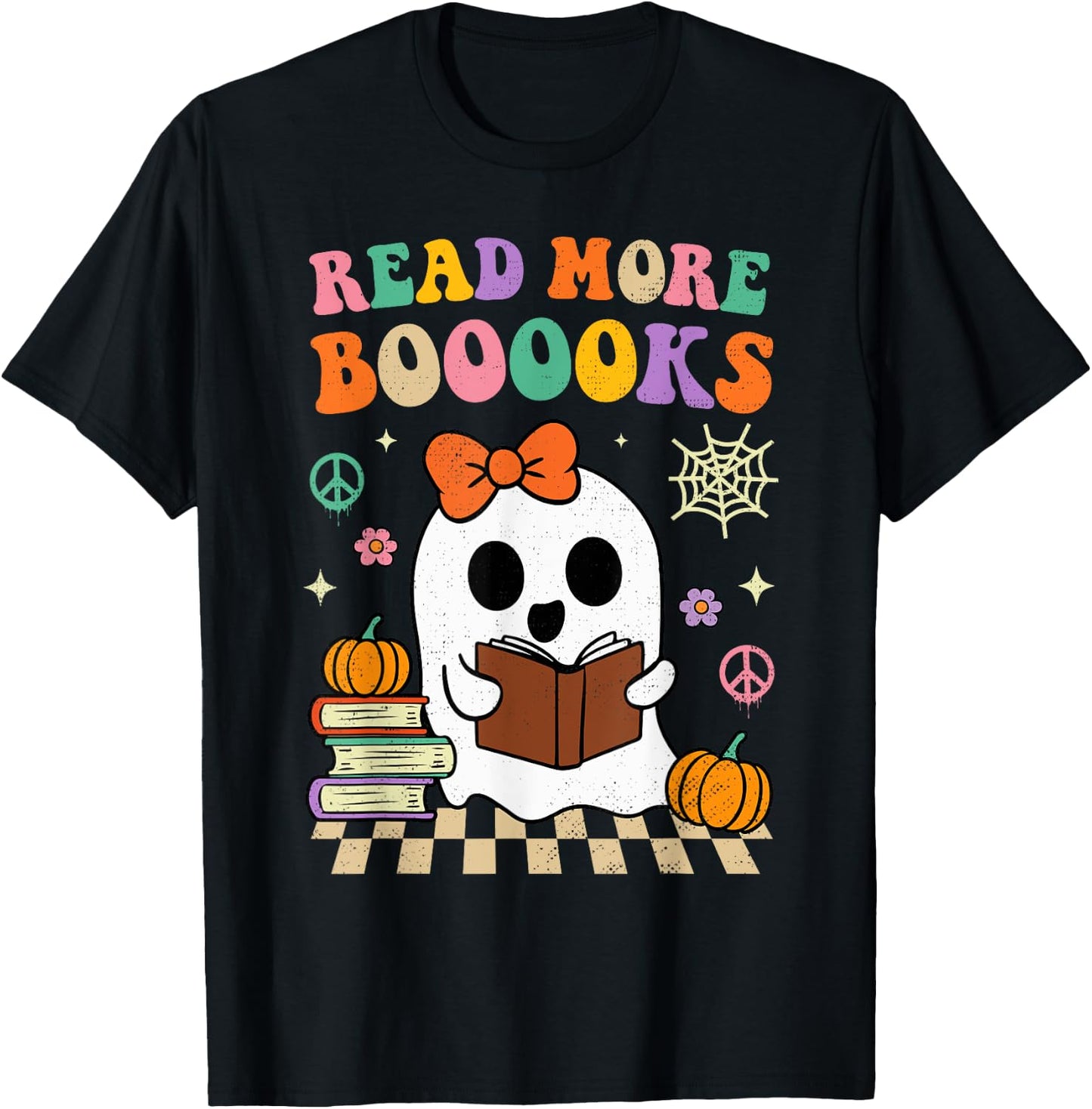 Groovy Read More Books Halloween Costume Girls Kids Toddler T-Shirt - T-Shirt | Black