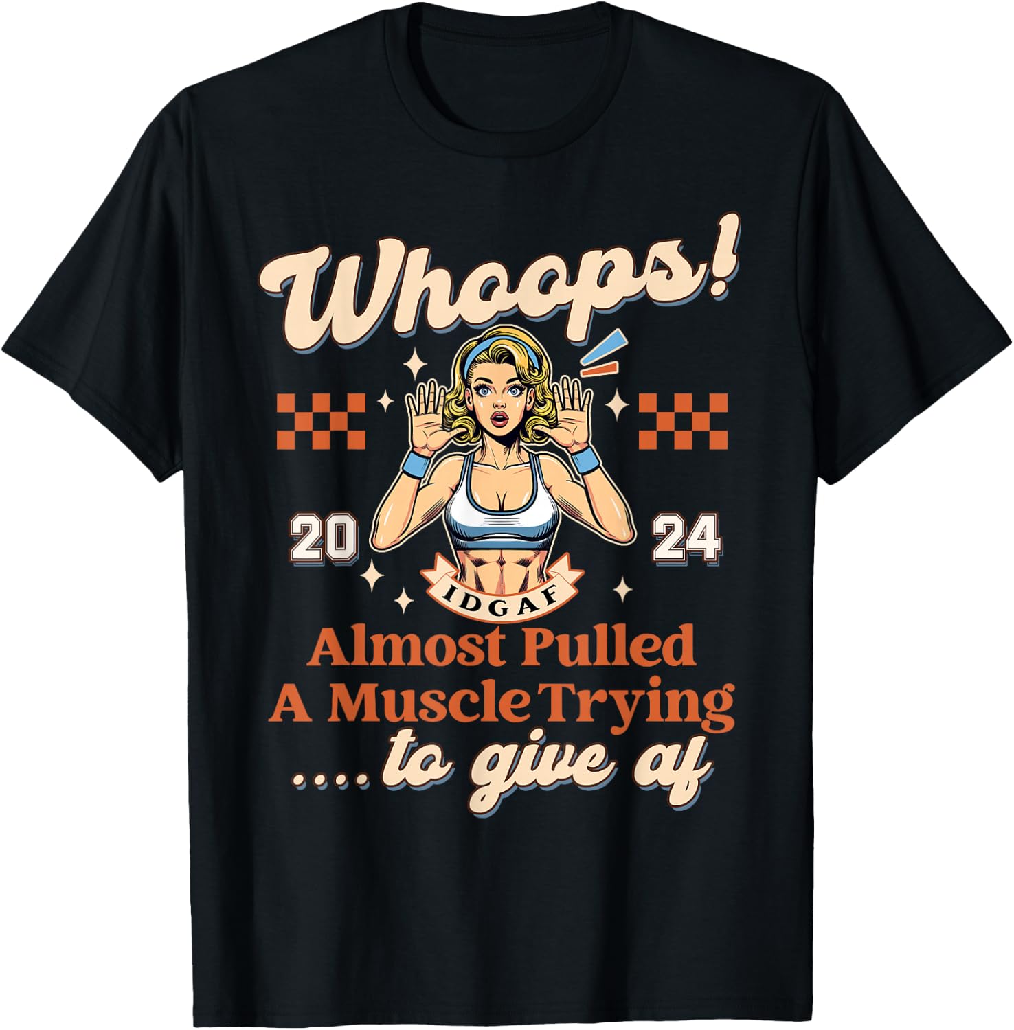 Fitness Workout Almost Pulled A Muscle Trying To Give AF T-Shirt - T-Shirt | Black