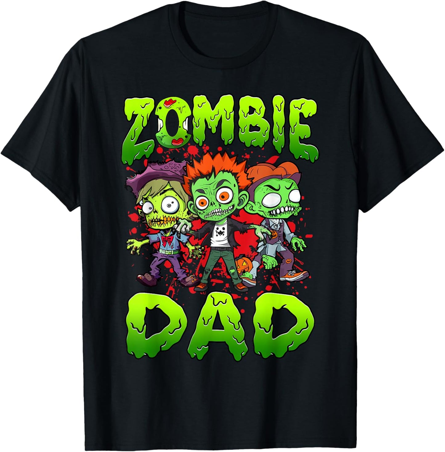 Zombie Dad Halloween Costume Family Matching T-Shirt - T-Shirt | Black