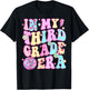 Retro Groovy Back To School In My Third Grade Era Girls Kids T-Shirt - T-Shirt | Black
