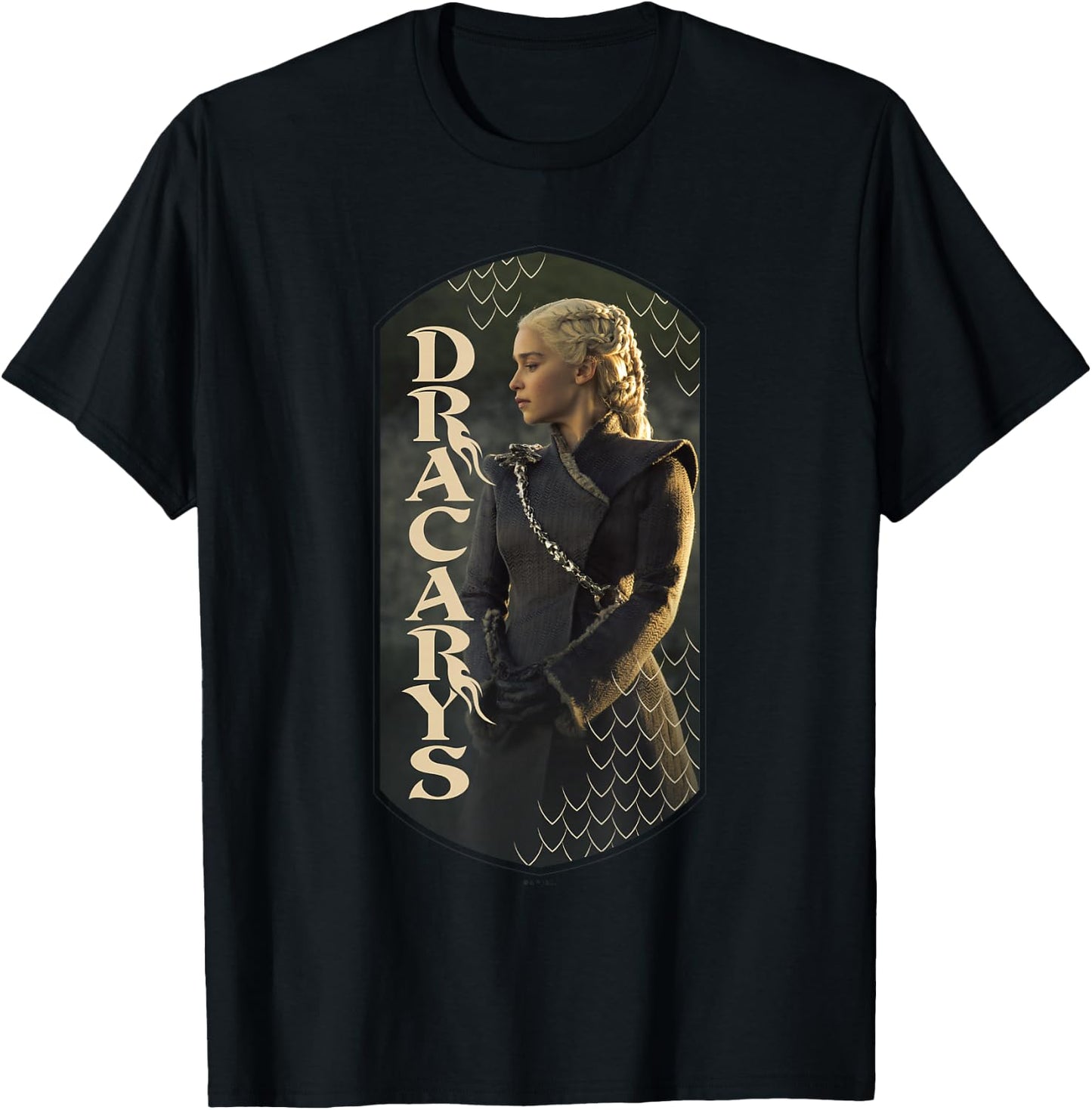 Game Of Thrones Dracarys Daenerys Targaryen Vignette Panel , Small, Black T-Shirt - T-Shirt | Black