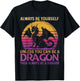 Always Be Yourself Unless You Can Be A Dragon Retro Sunset T-Shirt - T-Shirt | Black