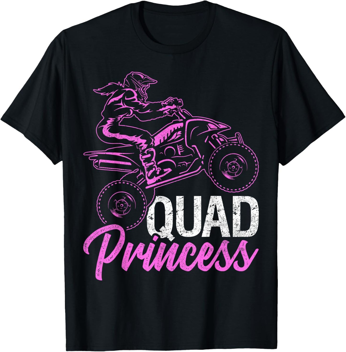 ATV 4 Wheeler Quad Princess Quad Offroad Mud MX Girls Gift T-Shirt - T-Shirt | Black