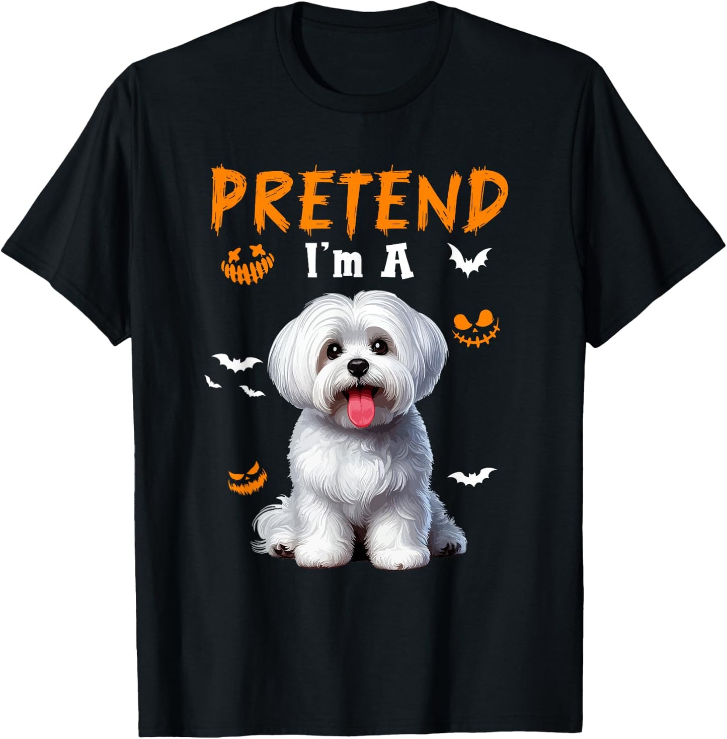 Pretend I'm A Maltese Halloween Costume Owner Kids Family T-Shirt - T-Shirt | Black