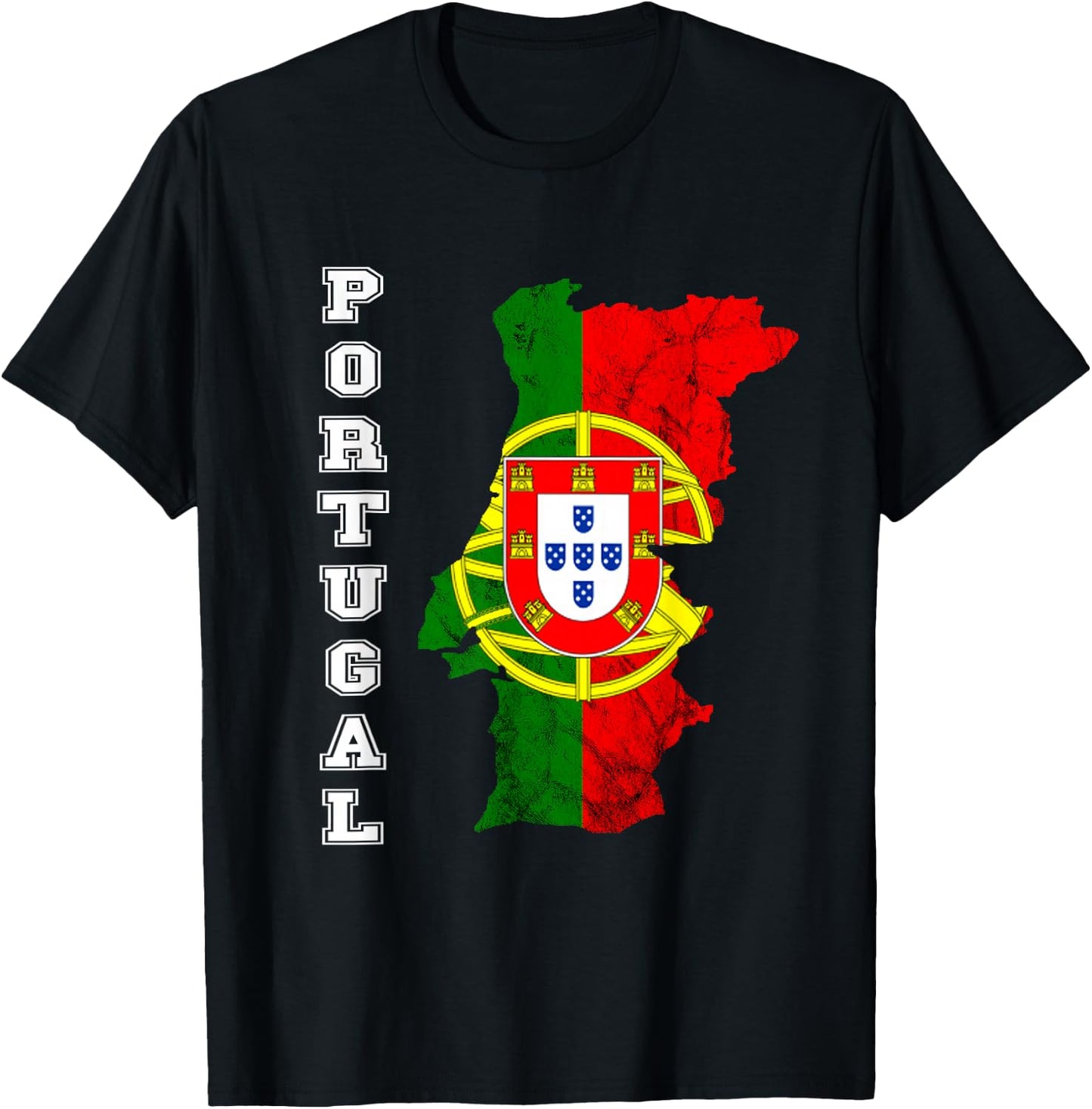 Portugal Map Outline Portuguese Portuguese Roots T-Shirt - T-Shirt | Black