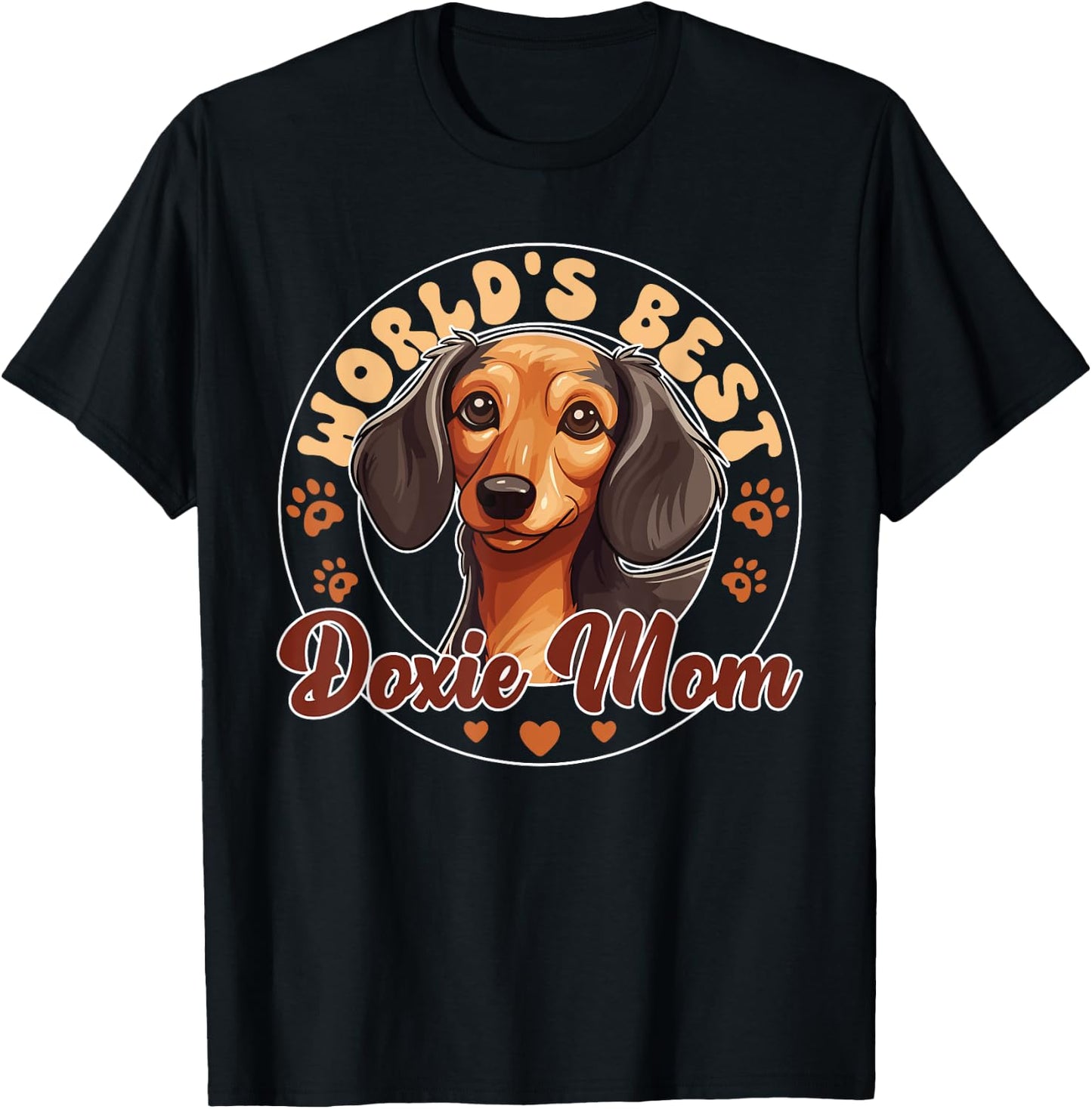 Dachshund Dog World's Best Doxie Mom Men Women Kids T-Shirt - T-Shirt | Black