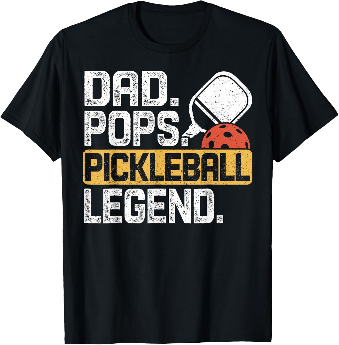 Dad Pops Pickleball Legend Funny Grandpa T-Shirt - T-Shirt | Black