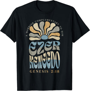 Ezer Kenegdo A Warrior Complimentary to Him Genesis 2:18 T-Shirt - T-Shirt | Black
