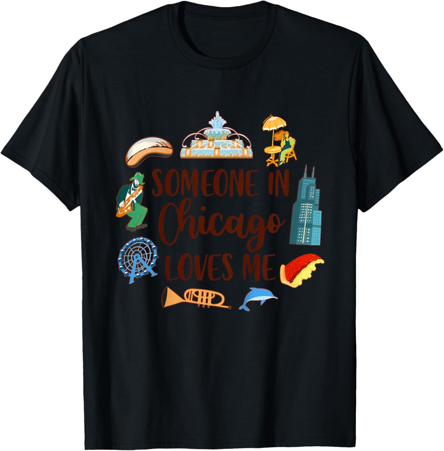 Chicago Traveling Lover Baby Someone in Chicago Loves Me T-Shirt - T-Shirt | Black