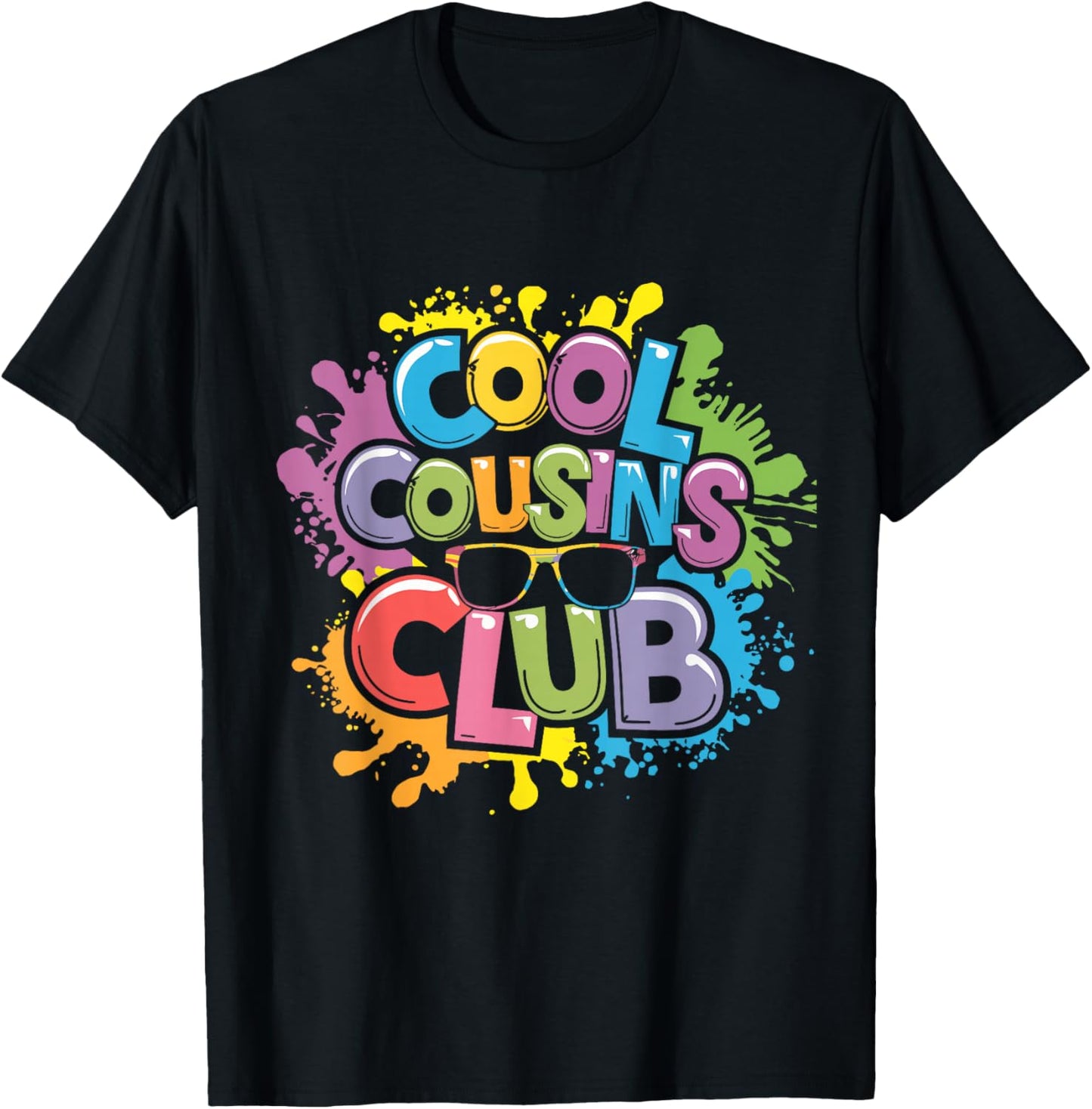 Funny Cool Cousins Club -Adults, -Kids Club - Black - Small - Short Sleeve - Modern Playful - Family Crew Graphic T-Shirt - T-Shirt | Black