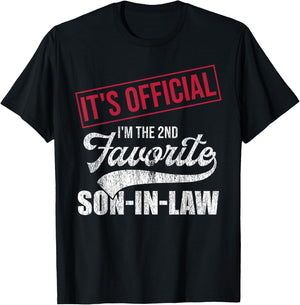 2nd Favorite Son In Law Vintage Funny Parent Men Women T-Shirt - T-Shirt | Black