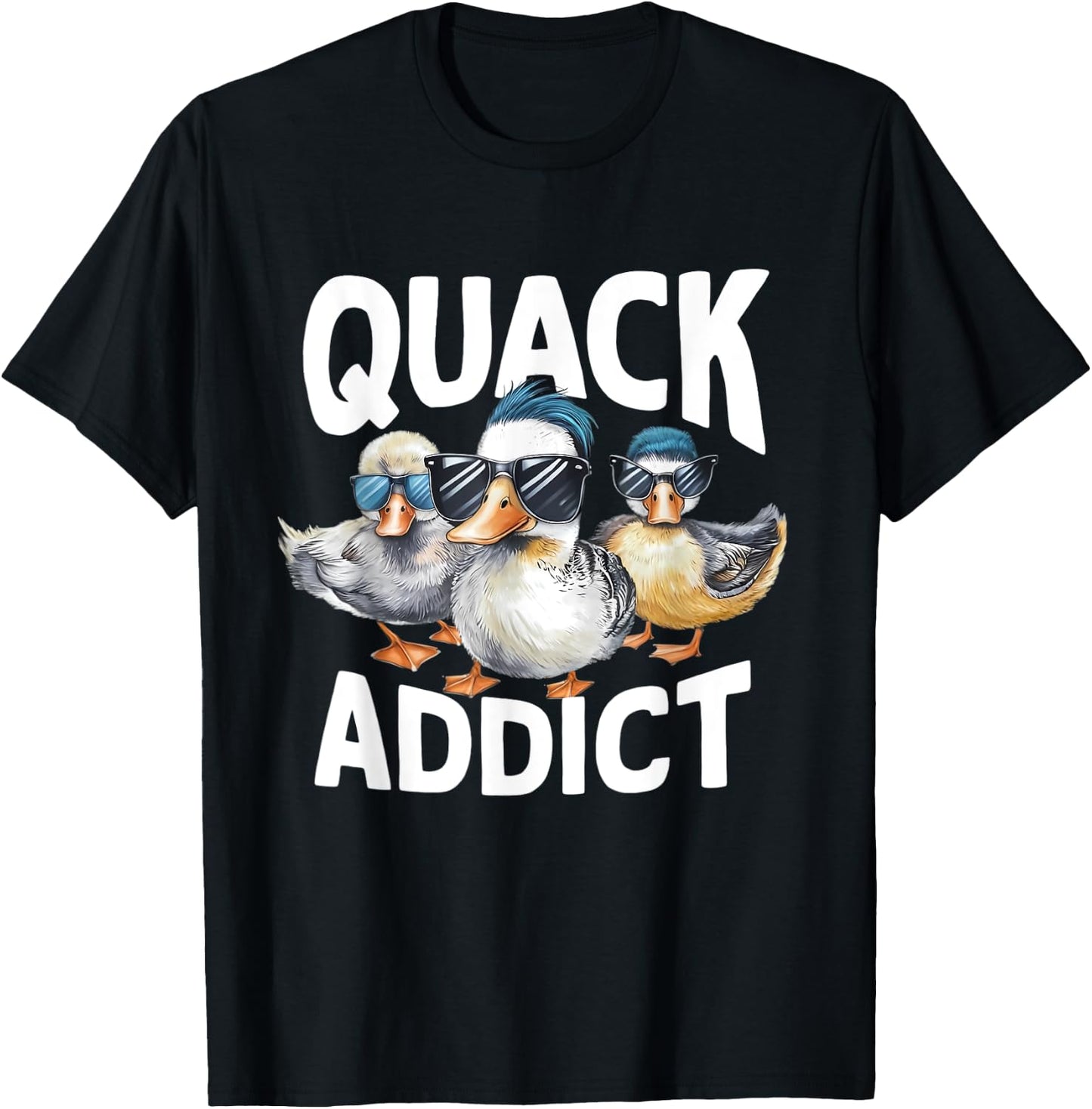 Quack Addict Funny Mallard Duck Lover T-Shirt - T-Shirt | Black