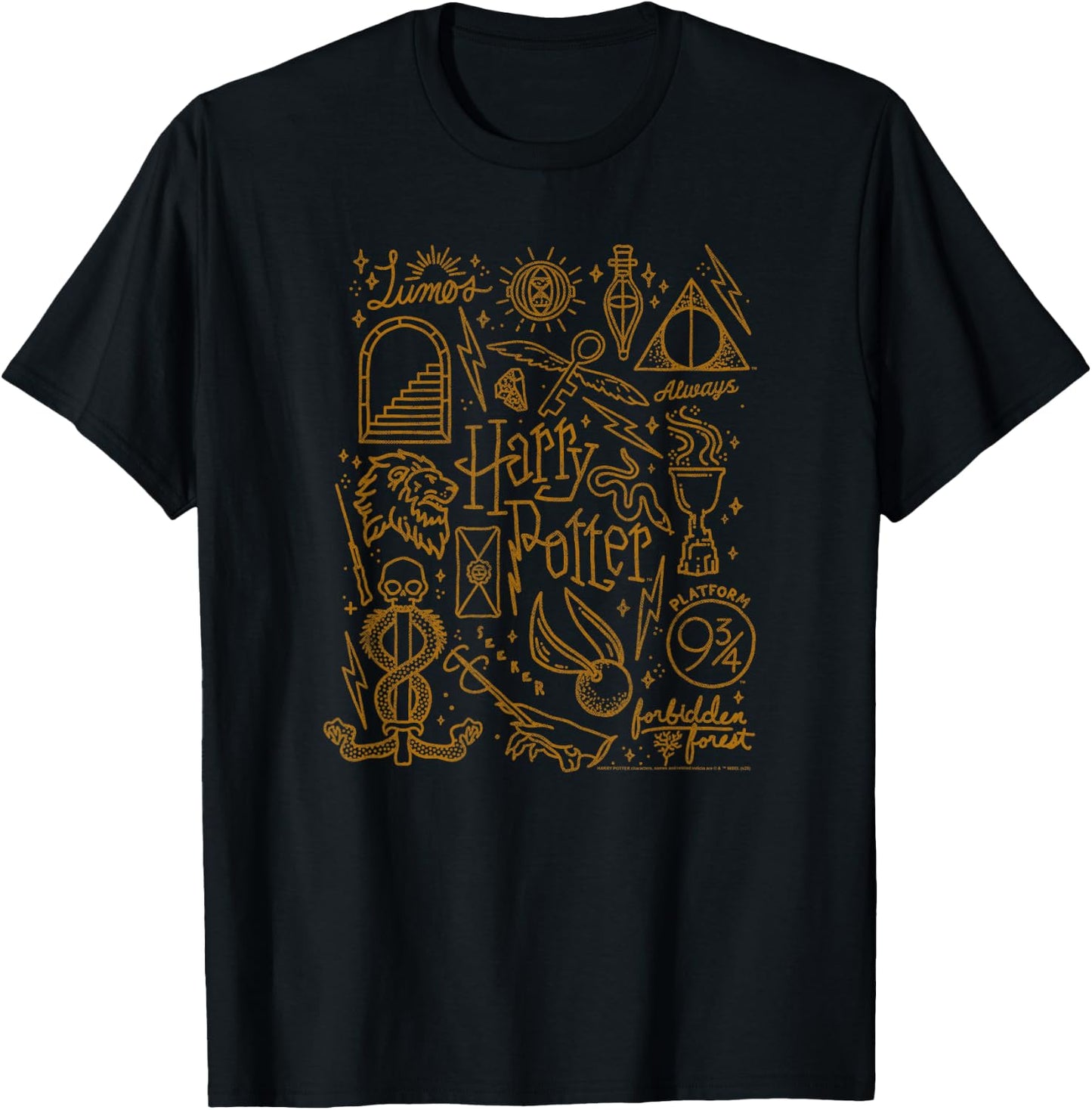 Harry Potter Deathly Hallows 2 Icon Collage Poster T-Shirt - T-Shirt | Black