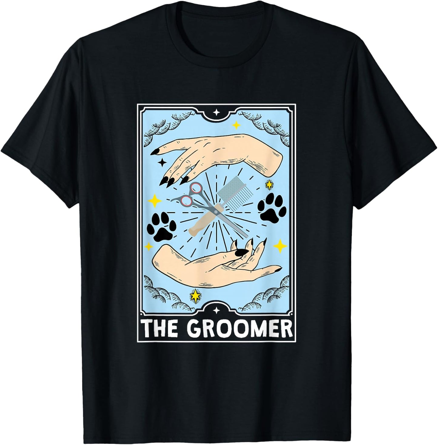 The Groomer Tarot Card, Dog Groomer T-Shirt - T-Shirt | Black