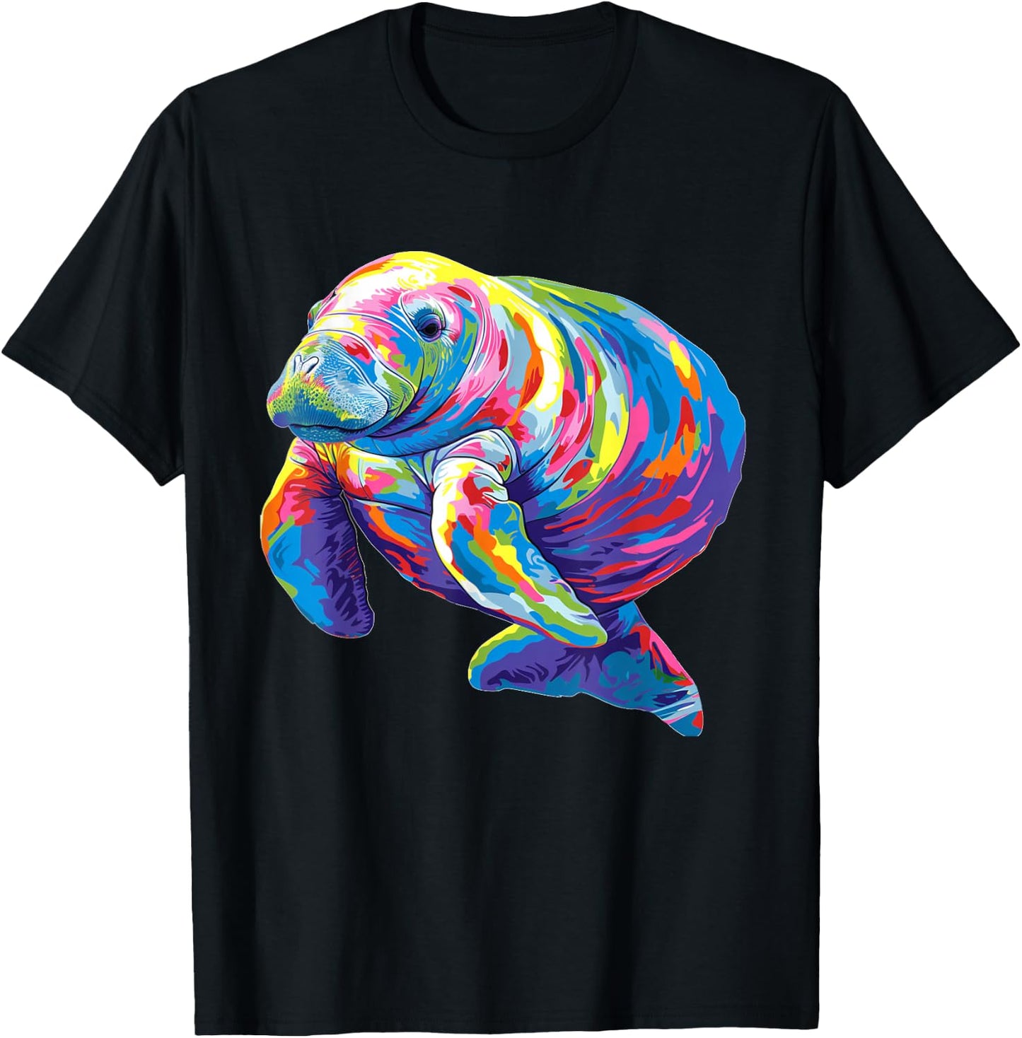 Cool multicolor Manatee Costume for Boys and Girls T-Shirt - T-Shirt | Black