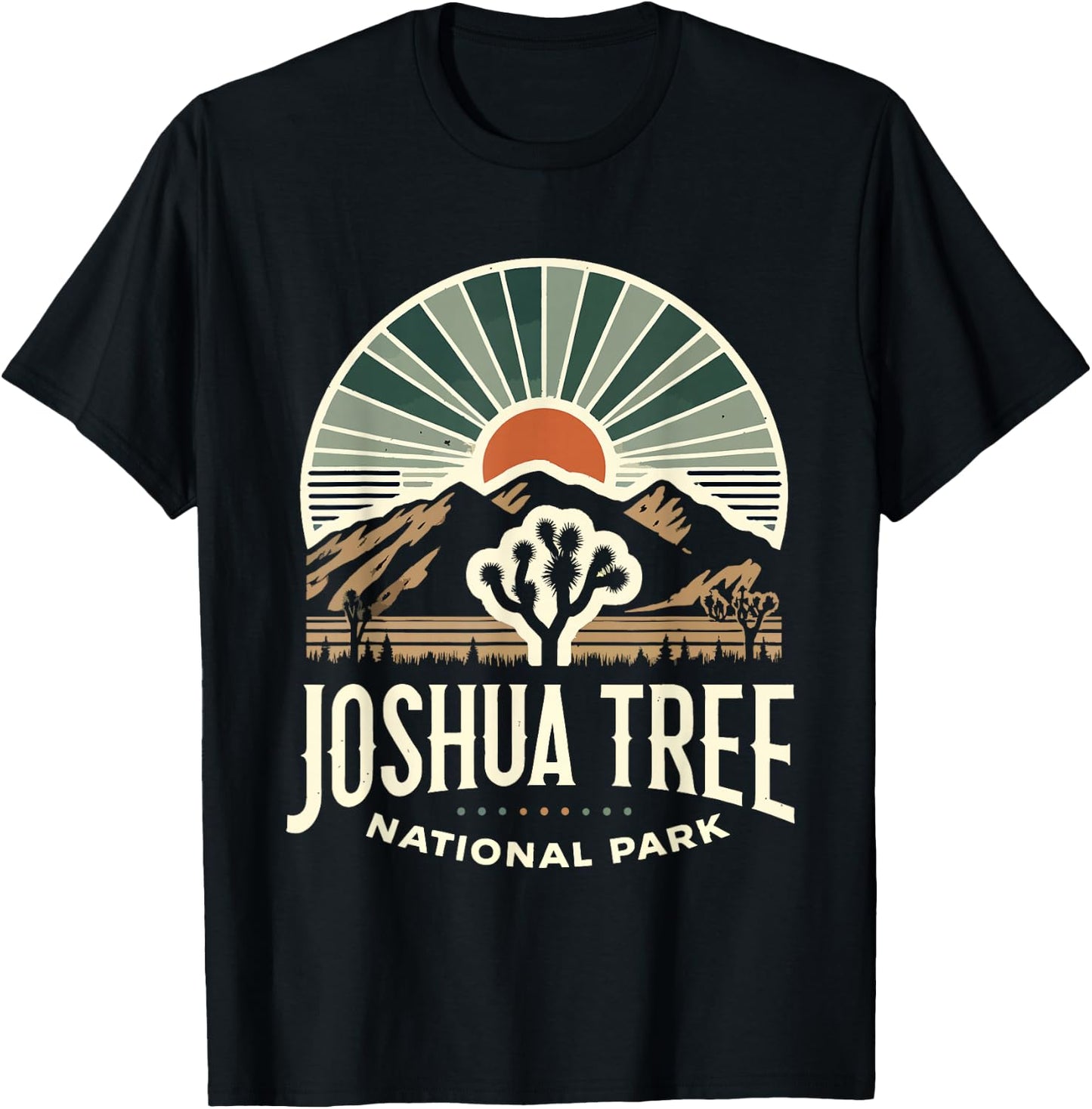 Joshua Tree National Park Vintage Hiking Camping Outdoors T-Shirt - T-Shirt | Black