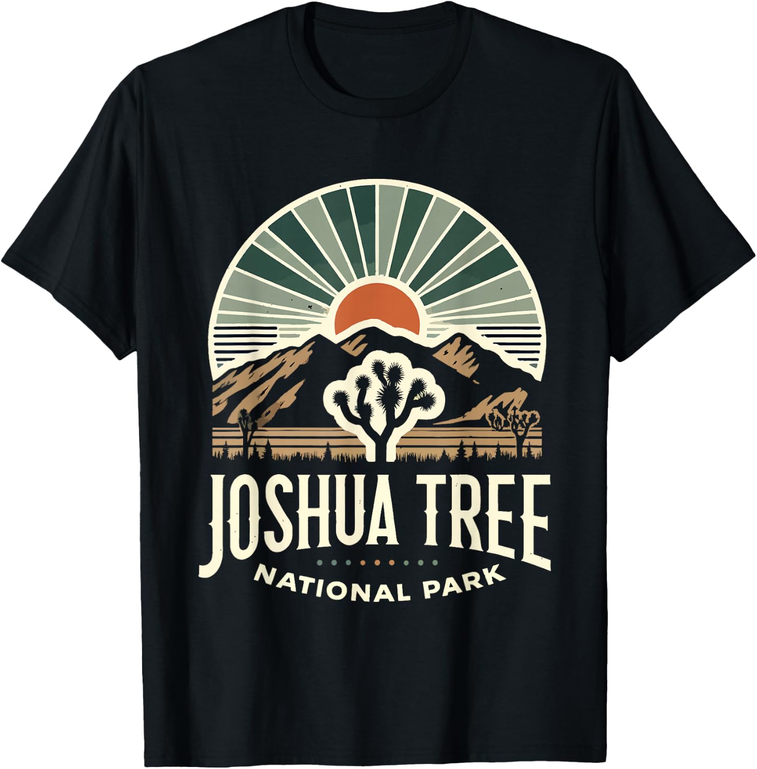 Joshua Tree National Park Vintage Hiking Camping Outdoors T-Shirt - T-Shirt | Black