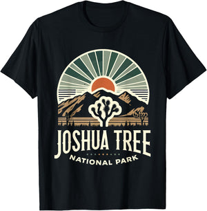 Joshua Tree National Park Vintage Hiking Camping Outdoors T-Shirt - T-Shirt | Black