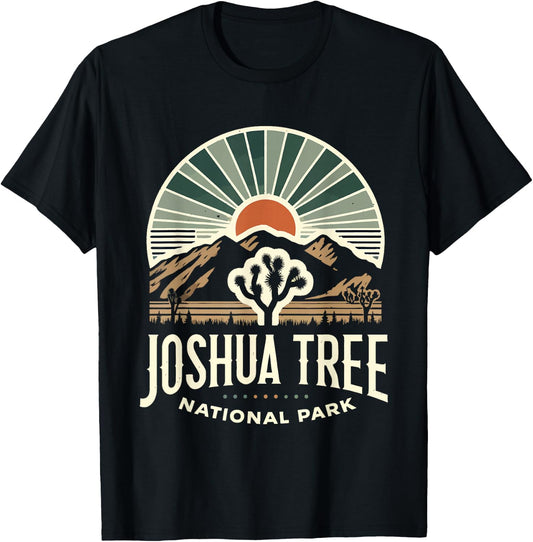 Joshua Tree National Park Vintage Hiking Camping Outdoors T-Shirt - T-Shirt | Black