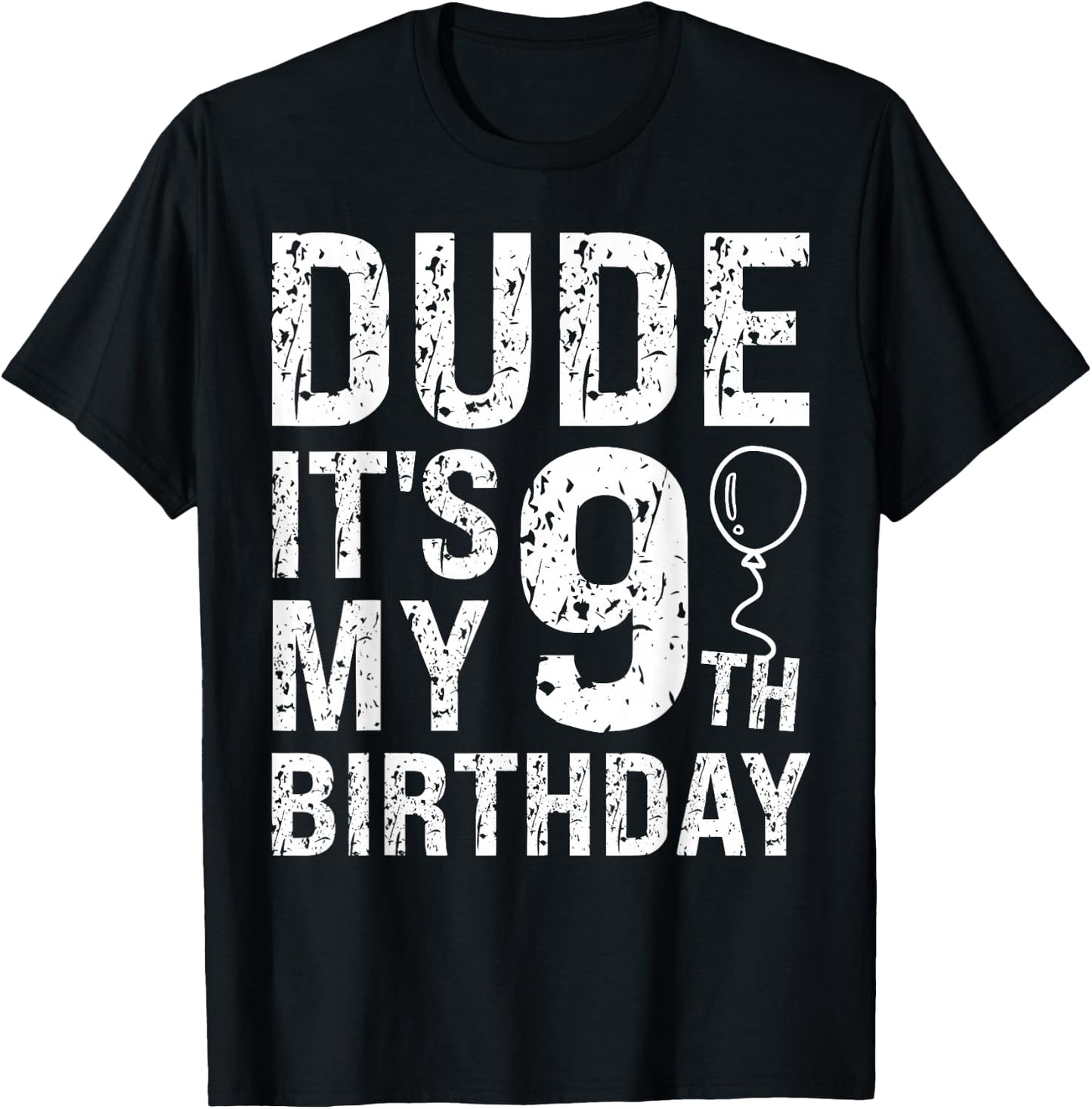 Dude It's My 9th Birthday OMG 9 Year Old Prince Happy Crown T-Shirt - T-Shirt | Black