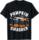 Pumpkin Smasher Halloween Monster Truck Dad Mom Kids T-Shirt - T-Shirt | Black