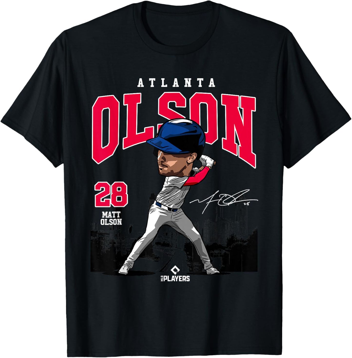 Matt Olson | Atlanta Baseball MLB Players | MLBOLS4027 T-Shirt - T-Shirt | Black