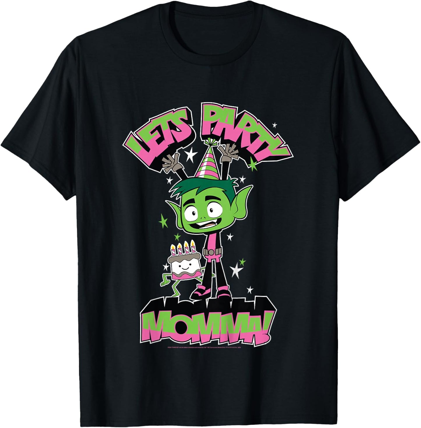 Kids DC Comics Teen Titans Go! Beast Boy Let's Party Momma T-Shirt - T-Shirt | Black