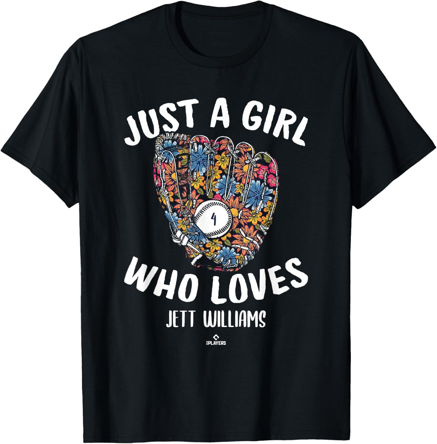 Just a Girl Who Loves Jett Williams New York MLBPA T-Shirt - T-Shirt | Black