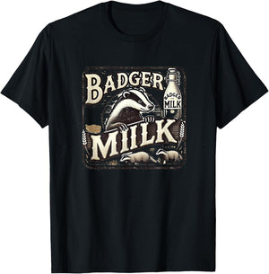 Funny Animal Badger Milk Vintage Advertising T-Shirt - T-Shirt | Black