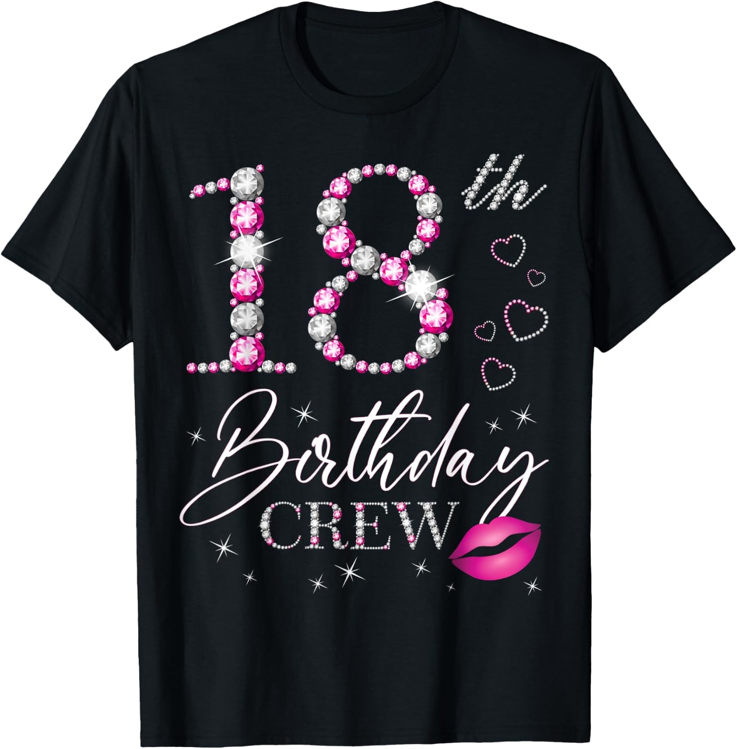 18th Birthday Crew 18th Birthday Squad 18 Years Old Bday T-Shirt - T-Shirt | Black