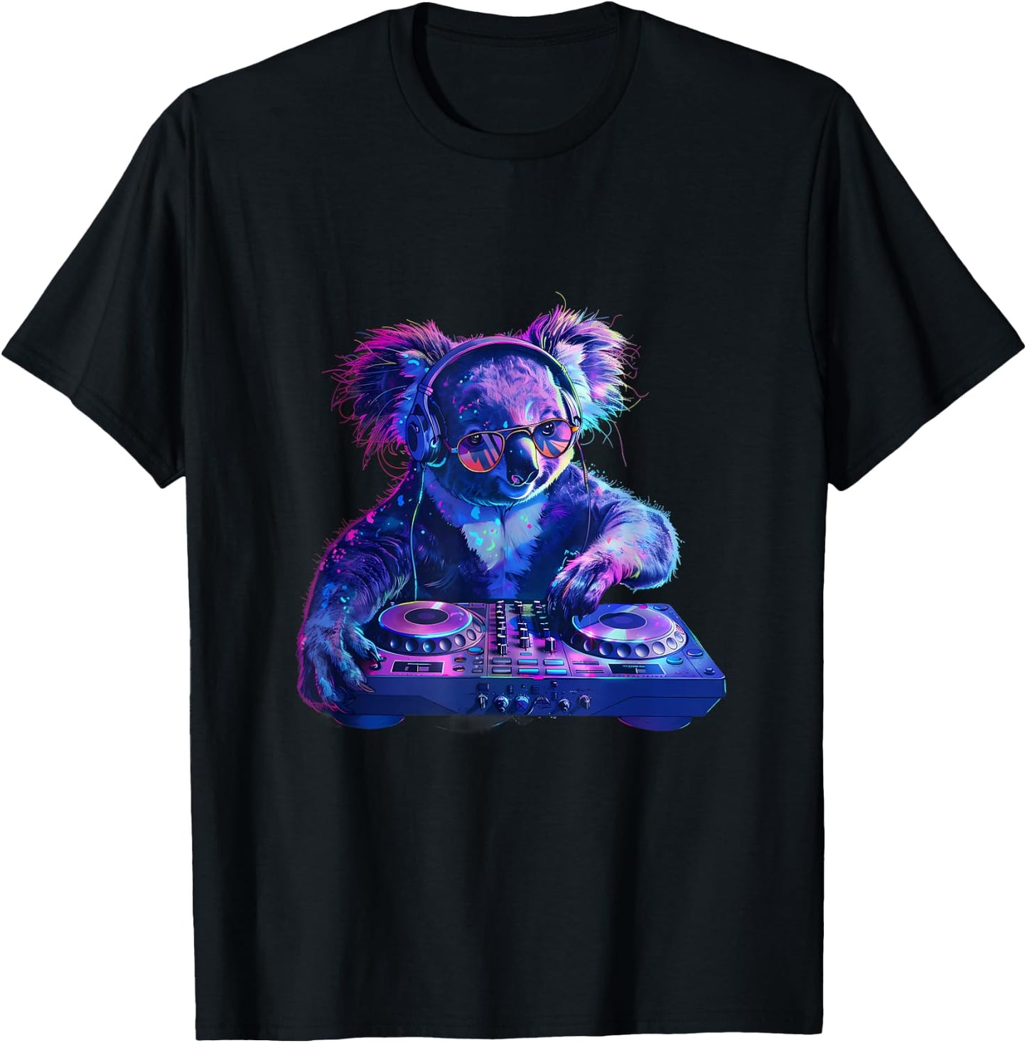 Koala DJ House Techno Dance Music Turntable DJ Koala Bear T-Shirt - T-Shirt | Black