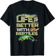 Reptile Lover - Life Is Better With Reptiles T-Shirt - T-Shirt | Black