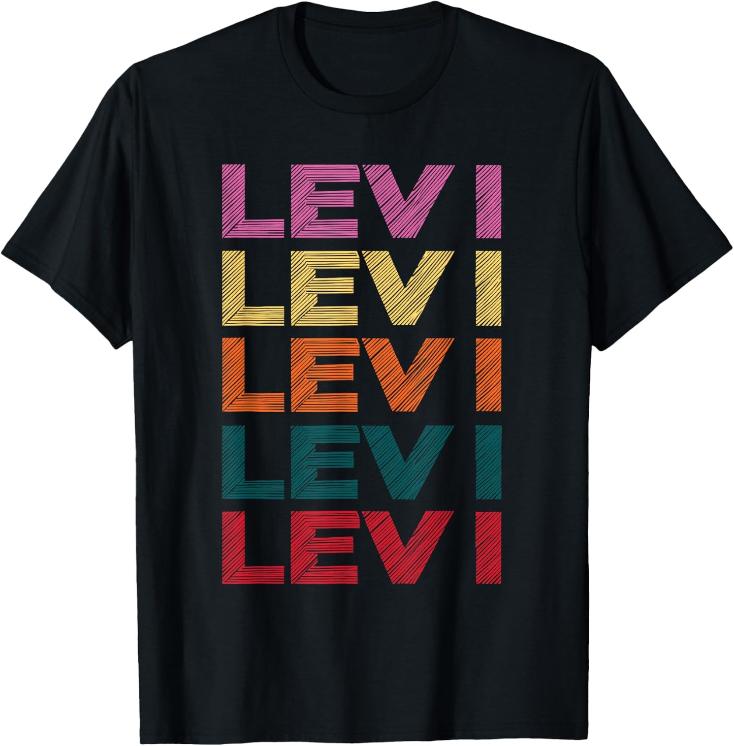 Levi Name Personalized Funny Retro Vintage T-Shirt - T-Shirt | Black